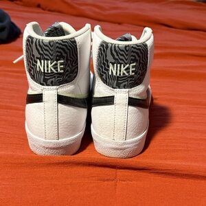 Nike Kids White and Black High-Top Sneakers